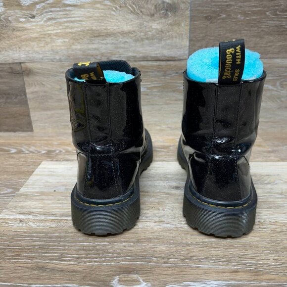 Dr. Martens Luana Black Glitter Patent Leather Combat Boots Women's Size… - Picture 3 of 9